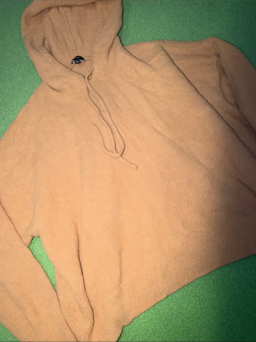 Express Women’s Hooded Cardigan in Camel Tan